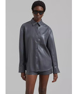 Stylish Leather Soft Genuine Lambskin Grey Formal Handmade Oversized Wom... - $151.18 CAD+