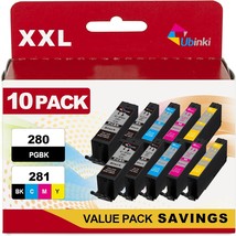 Compatible Ink Cartridge Replacement for Canon PGI 280XXL CLI 281XXL 10 Value Pa - £39.89 GBP