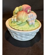 Elizabeth Arden Ceramic Basket Fruit Covered Dish Japan - $12.02 CAD