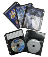 Black CD/DVD Half Sheet Storage Binder Filing Sleeve &amp; Booklet - $22.36+