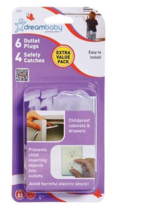 Dreambaby L7031 Plastic Safety Catches &amp; Outlet Covers Kit 10-Pack, Clear - £5.36 GBP