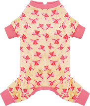 KYEESE Dog Pajama Soft Material Stretchable Pink Bowknot Dogs Pajamas Small - £7.52 GBP