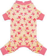 KYEESE Dog Pajama Soft Material Stretchable Pink Bowknot Dogs Pajamas Small - £7.49 GBP