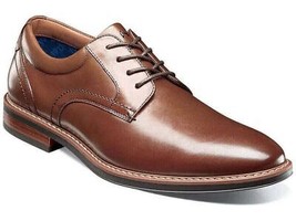 Men&#39;s Nunn Bush Centro Flex Plain Toe Oxford Dress Shoes Cognac 84982-221 - £81.18 GBP