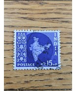 India Stamp Map of India 15np Used Violet - $1.99