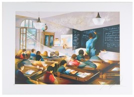 &quot;Classroom&quot; by Raymond Poulet Signed Lithograph Limted Edition of 250 w/ CoA - £193.99 GBP