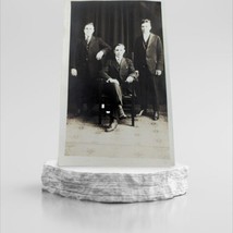 3 Men in Suits Trio Portrait Group Vintage RPPC Postcard AZO Border Divi... - $9.50