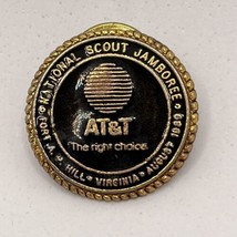 AT&amp;T 1989 Boy Scout Jamboree Virginia Advertisement Enamel Lapel Hat Pin - £6.28 GBP