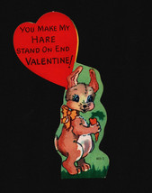 Vintage Valentines Day Card Bunny Rabbit With Carrot - $5.95