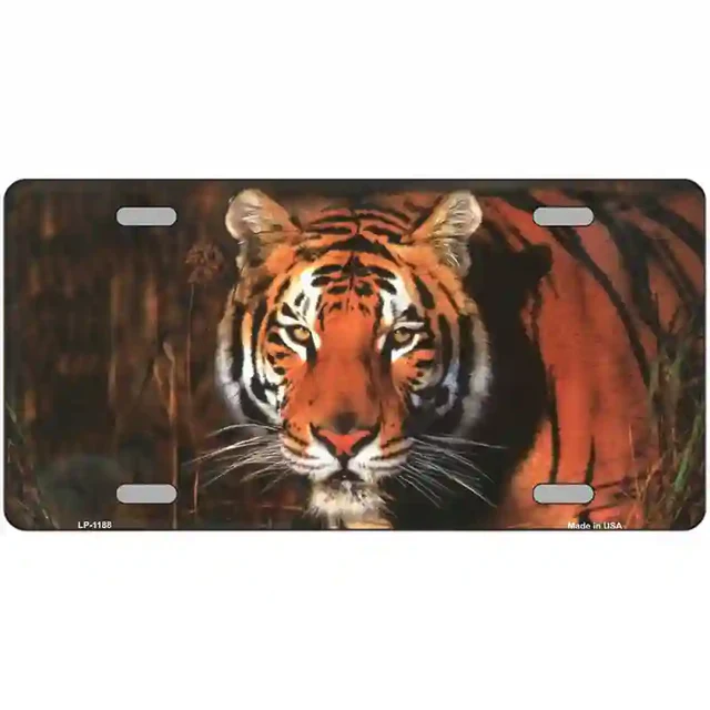 Tiger Novelty Metal License Plate - 6&quot; x 12&quot; - $190.17 MXN