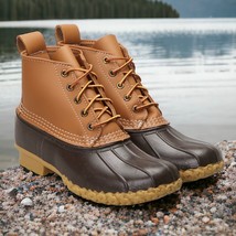 LL Bean Womens 6&quot; Leather Duck Original Bean Boots Size 10 W 175062 Waterproof - £88.96 GBP