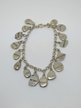 Vintage Sterling Silver 925 DV Charm Bracelet 7&quot; - £55.05 GBP