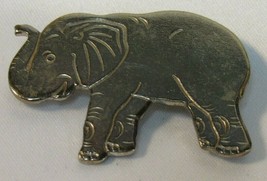 Vintage 1940&#39;s Silver Tone Elephant Trunk Up French Metal Pin Brooch 1.5&quot; x 1&quot; - £19.97 GBP