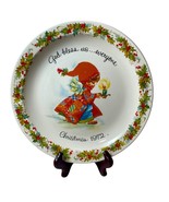 Vintage Christmas 1972 Plate Angel Girl Patchwork Coat Candlelight God B... - $258.35 MXN