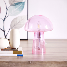 Urban Shop Novelty Glass Mushroom Lamp, Hot Pink, 12&quot; H, Plug-In - £37.49 GBP