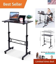 Black Standing Desk with Wheels – Adjustable Height Electric Home Office... - $1,830.95 MXN