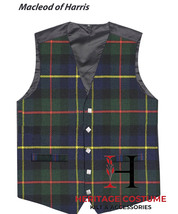 Scottish MacLeod of Harris Tartan VEST 5 Buttons Formal Kilt WAISTCOAT Vest  - £30.67 GBP