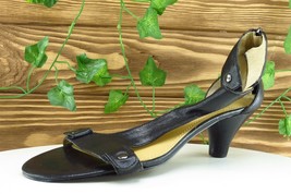 Nine West Sz 9.5 M Black Gladiator Leather Women Sandals - £13.21 GBP