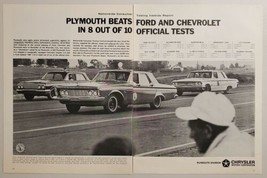 1963 Print Ad Plymouth Beats Ford &amp; Chevrolet 8 of 10 in Official Tests - £11.95 GBP