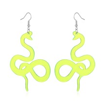 Hop neon green pink black twist snake earrings for women arcylic acetate twisted animal thumb200