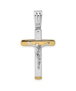 14K Two Tone Gold Crucifix Pendant - €425,59 EUR