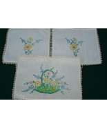 Needlepoint Embroidered Linens, 6 Hankerchiefs 11 piece Lot Total Vintage - $265.29 MXN
