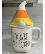 Rae Dunn &quot;You&#39;re So Corny&quot; Halloween Candy Corn Gnome Mug With Lid - $12.49