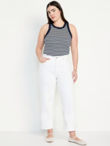 Old Navy Sky Hi Wide-Leg Crop Jeans Womens 4 White Cotton Stretch NEW - £23.31 GBP