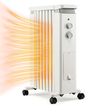 1500W Portable Oil Filled Radiator Heater with 3 Heat Settings-White - C... - £137.41 GBP