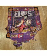 Vtg Elvis Presley Fabric Scraps Shredded Pillow Cover 16X16 Inch  - $147.65 MXN