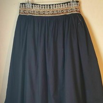 Willi Smith Metallic Gold &amp; Blue Embellished Black Full Skirt Size 4 NWOT - $29.47