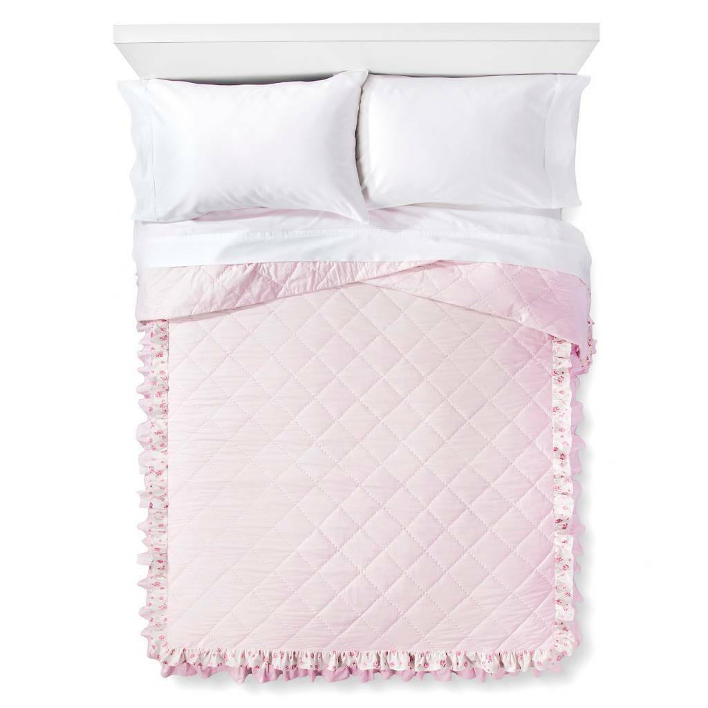 Simply Shabby Chic Petticoat Floral Printed Pink Ruffled Twin Quilt(s) - $96.00