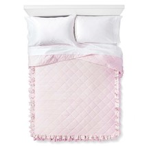Simply Shabby Chic Petticoat Floral Printed Pink Ruffled Twin Quilt(s) - £76.72 GBP
