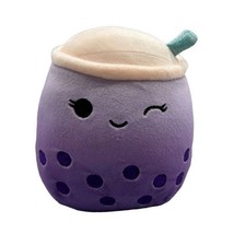 Poplina the Purple Boba Tea 5&quot; Squishmallow Stuffed Plush Animal Kellytoy - £11.83 GBP