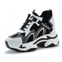 Fujin 9cm Wee Platform Heels Dad Shoes Chunky Women Sneakers Hollow Summer Shoes - £60.59 GBP