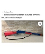 GONHER Disney Park toy, ￼WINCHESTER BLUE/RED CAP GUN RIFLE 8 Barrel Cast... - $544.58 MXN