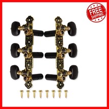 3+3 Set of Short Black Guitar Tuners with Black Button for Classic Instr... - $35.63