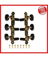 3+3 Set of Short Black Guitar Tuners with Black Button for Classic Instr... - $660.61 MXN