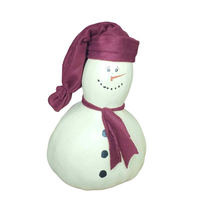 Gourd Snowman Hand Painted 15 Inch Christmas Winter Holiday Decoration - $19.78