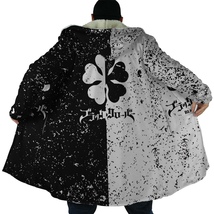 Anime Cloak Coat Black Clover Five Leaf Cloak Anime Fleece Jacket XS-5XL - £57.04 GBP+