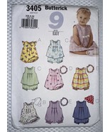Butterick 3405 Sewing Pattern NB - M, Easy Infants&#39; Dress Top Romper Pan... - €3,43 EUR