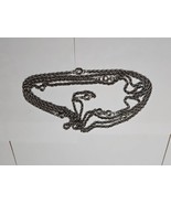 Long Silver Tone Swirl Design Clasp Chain Necklace, 68&#39;&#39; Length, Vintage  - $35.09 CAD