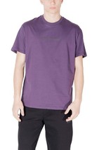 Armani Exchange Men T-Shirt Purple Short Sleeve Designer Logo Tee 2025 Collec... - $1,094.77 MXN