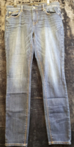 Express Jeans Womens Size 8 Blue Denim Cotton Pockets Flat Front Medium Wash - £9.46 GBP