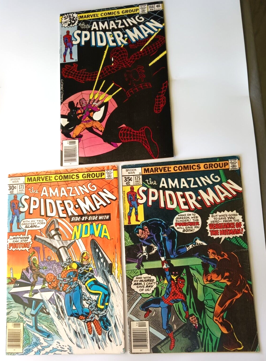 Primary image for Amazing Spider-Man, 3 Comic Lot: #171, #175, #188, Marvel Comics, 1977 & 1979