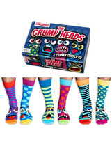 United Oddsocks Grump Heads Six Funky Faced Odd Socks For Men Size 6 /11 Gift - £14.89 GBP