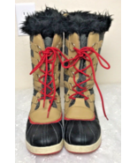 Just Fab Lace Up Furry Boots Size 8 - £14.69 GBP