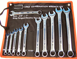 11pc SAE COMBINATION Open End Box WRENCH Set combo w/ Pouch BIG upto 1&quot; ... - £23.88 GBP
