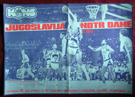 1983 Original Sport Event Poster Basketball Yugoslavia Notre Dame Indiana Big - £140.90 GBP