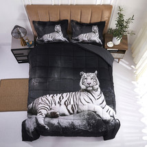 3D Reactive Print White Tiger All Season Comforter Set Twin - S14(D0102H5Q3S2.) - £29.98 GBP